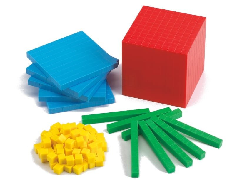 10 Tens 100 Ones and Place Value Mat MAB Plastic Blocks 10 Hundreds 